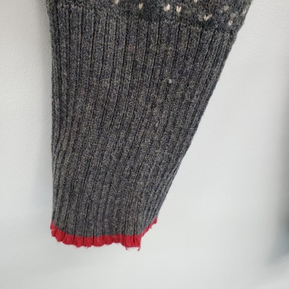 Eddie Bauer Womens Nordic Wool Cowl Neck Pullover Sweater Size XL Gray Red - Picture 7 of 14